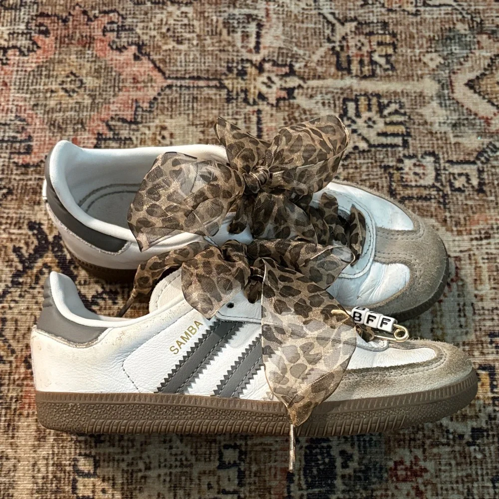adidas Kids Samba Sneakers in White, Gray, Brown
